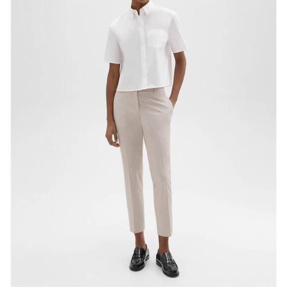 NEW THEORY treeca pant in good wool in mink